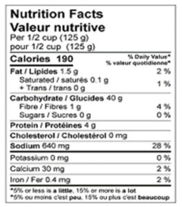 Gnocchi Traditional Nutrition Facts