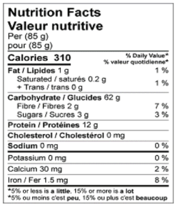 Spagatini Nutrition Facts width=