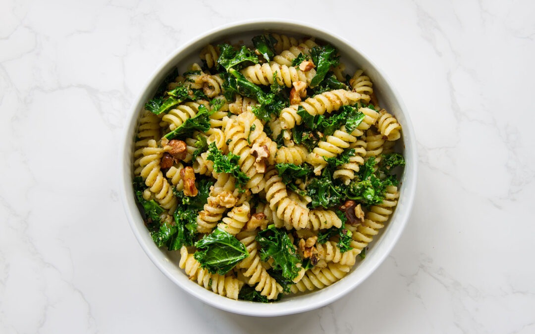 Fusilli with Kale and Walnut Pesto